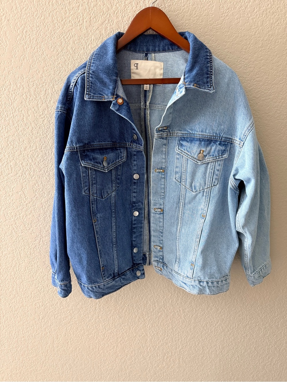 NWOT Anthropologie Pilcro Two-Tone Patchwork Denim Jacket Size M